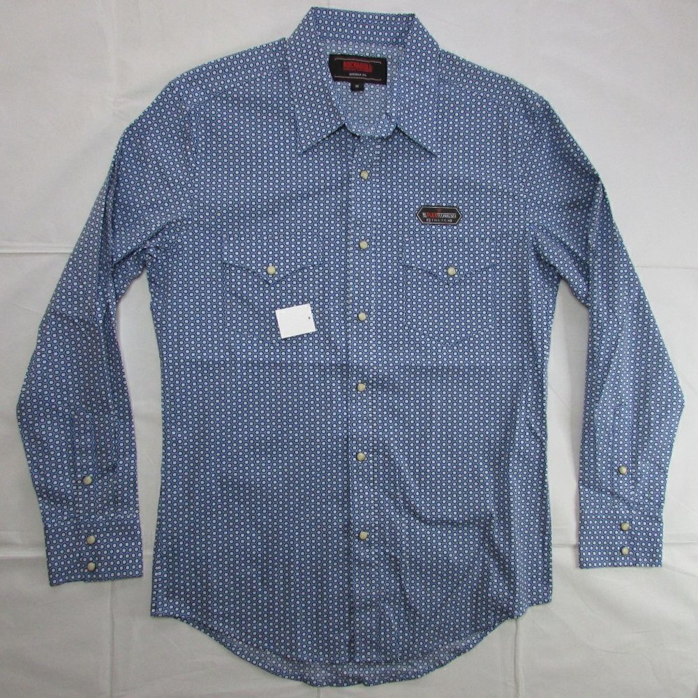Rock & Roll Denim Men's Long Sleeve Geo Print Snap Western Shirt